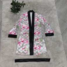 Silky Designer Brand Satin Robe Set With Bonnet