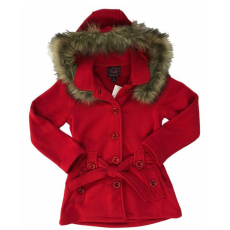 Girl Fleece Coat with Detachable Fur Lined Hood
