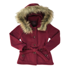  Fleece coat with fur hood